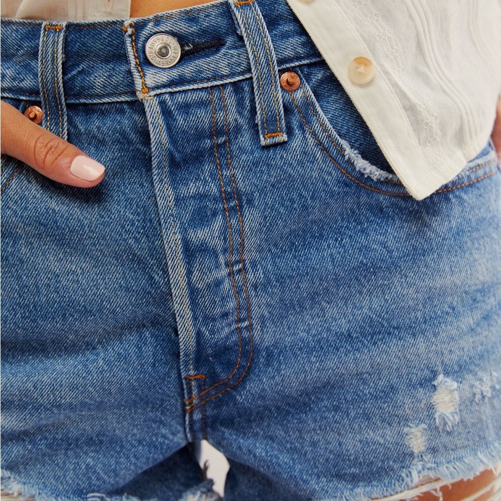 Levi's Light Blue Cutoff Denim Shorts